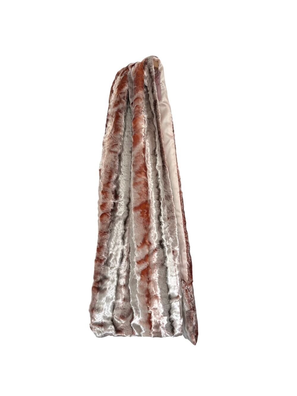 Wendy Hil Plush Faux Fur Wrap Shawl - Glam, Art-to-Wear Boho Luxe